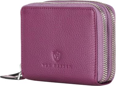 VON HEESEN Leather Wallet with RFID Blocker - Wallet for Women & Men made of Genuine Leather - Wallet with Coin Pocket - Purse for Women and Men in Pink