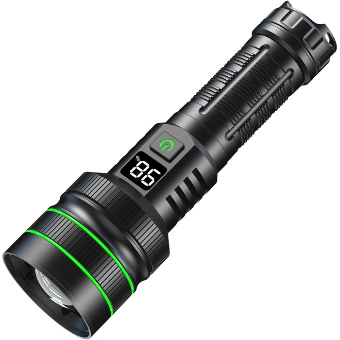 Ліхтарик ASORT LED акумуляторний 200000 люмен, надяскравий, зум, USB, 6 режимів, водонепроникний IPX67, для кемпінгу, туризму, надзвичайних ситуацій
