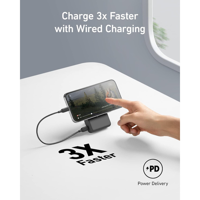 Anker Power Bank 10000mAh Магнітний, Бездротовий, для iPhone 13/12, Чорний