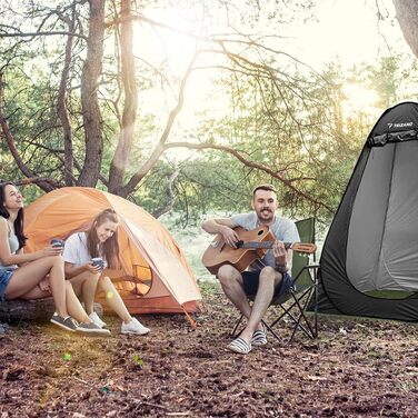 4-in-1 Pop-Up Camping Shower Tent | Portable Privacy Toilet Tent - Waterproof Black Shower & Changing Tent with Carry Bag & Accessories | 190x110x110 cm