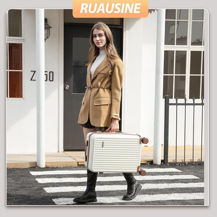 Валіза ручної поклажі з жорстким корпусом та 4 обертовими колесами, з TSA-замком (Сріблястий, 20 дюймів)