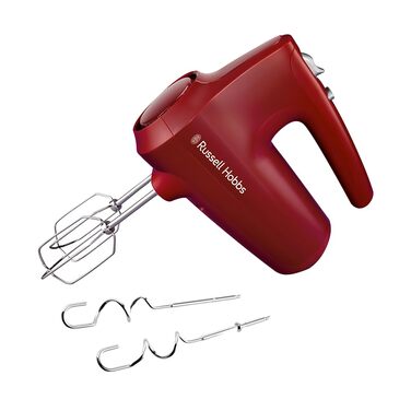 Міксер Russell Hobbs Desire Red 350W з 5 швидкостями та пульсатором, 2 насадки, червоний