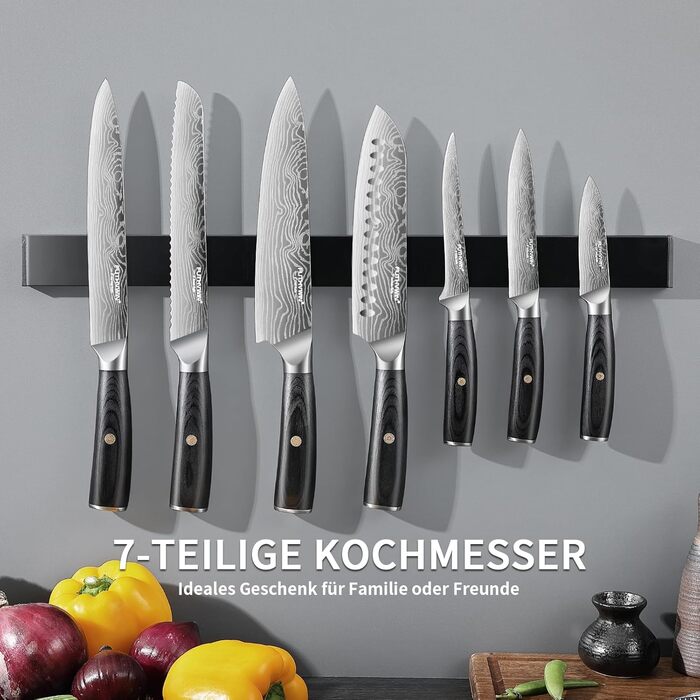 Набір кухонних ножів FUTHVWIN 7 предметів: професійний набір з японської високоякісної сталі з ергономічною ручкою, у подарунковій коробці