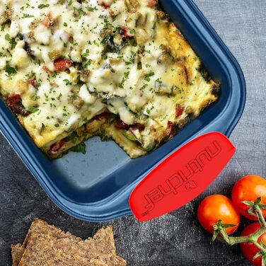 Набір форм для випічки Nutrichef 10 шт. з антипригарним покриттям – для випікання солодкого (печиво) та солодкого (піца). Форми для випічки з вуглецевої сталі, без PFOA та PTFE, з силіконовими ручками (круглі та квадратні).