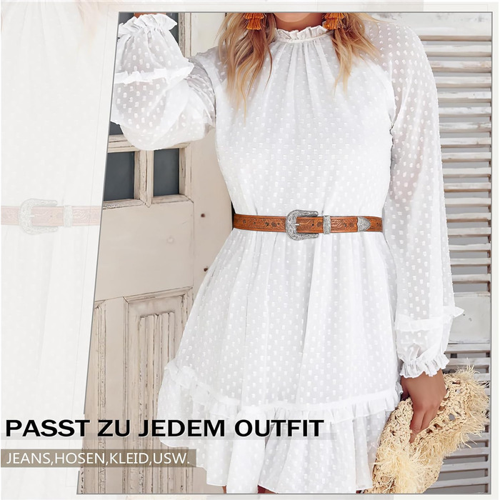 Жіночий шкіряний ремінь JasGood для джинсів та штанів, вінтажний стиль, колір: коричневий, розміри: M (110 см), XL (130 см)