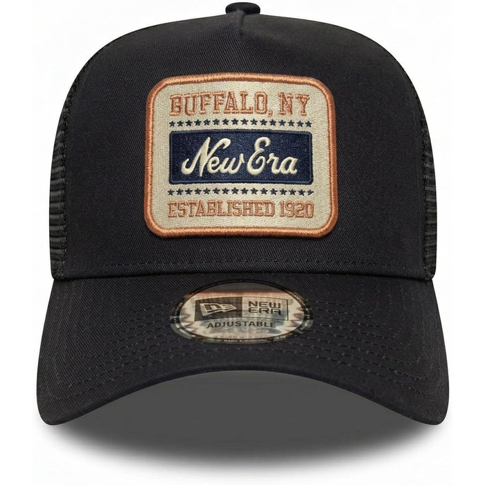 Кепка New Era A-Frame Trucker Olive/White - регульована бейсболка з нашивкою