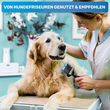 BluePet ZupfZeug Pro: професійна щітка для собак з довгим волоссям, гнучка, для видалення підшерстка, ковтунів та вузлів (двостороння, блакитна)