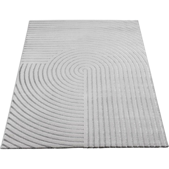 Carpet Knight Eleganter, High-Quality Living Room Rug, Soft Short Pile, 3D Effect, Shiny Design Elements, High-Low Structure, Beige Diamond Pattern, 80 x 150 cm