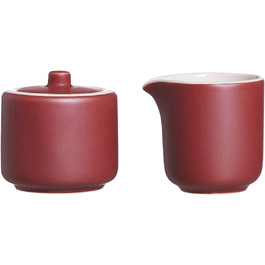 Ritzenhoff & Breker Jasper Milk & Sugar Set - Ceramic Creamer & Sugar Bowl with Matte Glaze & Soft-Touch Finish (Berry)
