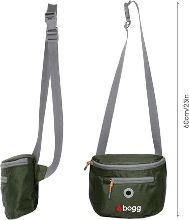 Сумка на плече для собак BOGG з дозатором пакетів для вигулу та контейнером для відходів (Buster Green)