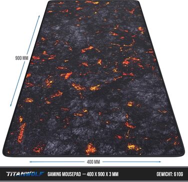 Килимок для миші TITANWOLF Lava 900x400 мм - XXL, великий, покращена точність та швидкість