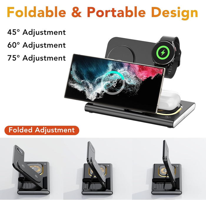 Бездротовий зарядний пристрій Aimtel 3-в-1: Samsung, Galaxy Z Fold/Flip/S серії, Galaxy Watch, Buds - Чорний