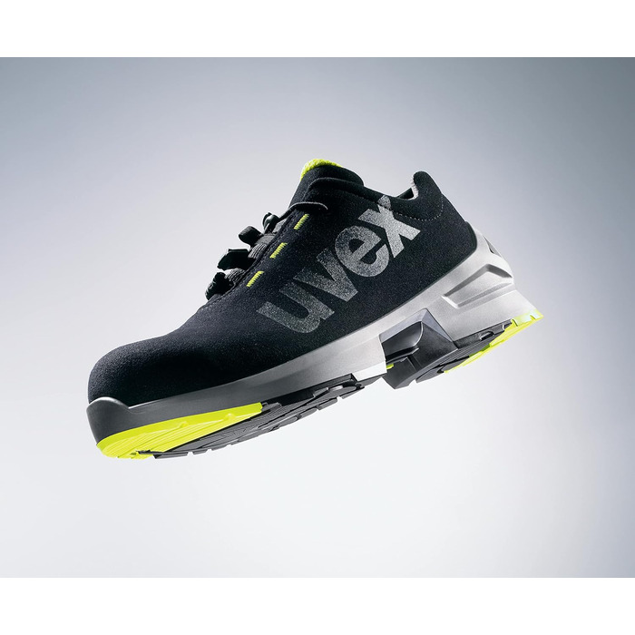 Робочі черевики Uvex 1 Halbschuh S2 SRC, чорно-лаймові, 45 EU (для жінок та чоловіків)