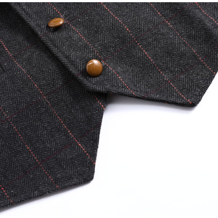 Чоловіча жилетка в клітинку 'Риб'яча клітка' - костюмна жилетка, чорна, розмір XXL