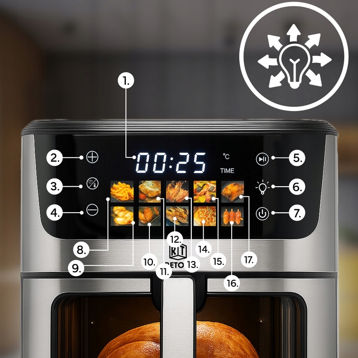 Аерофритюрниця RETOO OR1102-R 1800 Вт, 6,5 л