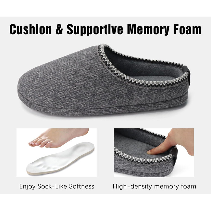 Чоловічі пантолетки COFACE з м'якою піною Memory Foam - зручні домашні тапочки для дому та вулиці (Сірий, 45 EU)