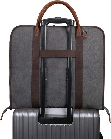 Garment bag for business trips, linen, leather, for men and women