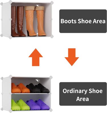 Plastic Shoe Cabinet, DIY Simple Shoe Rack, Narrow, with Door, Steel Frame, Stable, for Hallways, Bedrooms, Entryways, White with Transparent Door, 2 * 6