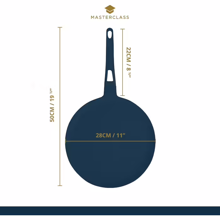 MasterClass Induction-Compatible Non-Stick Pancake & Crepe Pan, Die-Cast Aluminum, 28 cm, Grey