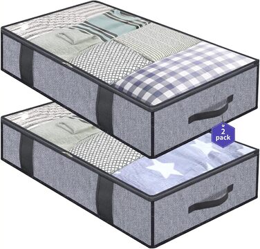 Комод під ліжко Homyfort з прозорим вікном (2 шт.), 100x50x15 см, чорний льон