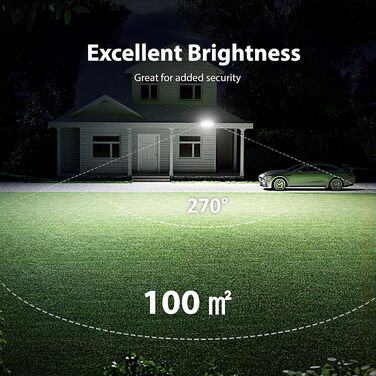 Onforu LED Floodlight with Motion Sensor Outdoor 55W, 5000 LM LED Floodlight, Outdoor Spotlight with Adjustable 3 Heads, 6500 K Cold White Spotlight, IP65 Waterproof Floodlight for Garage, Garden, Yard (White)