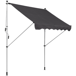 Outsunny Розкривна тканина з регулюванням висоти 200x150 см сірого кольору з алюмінію для балкона та тераси