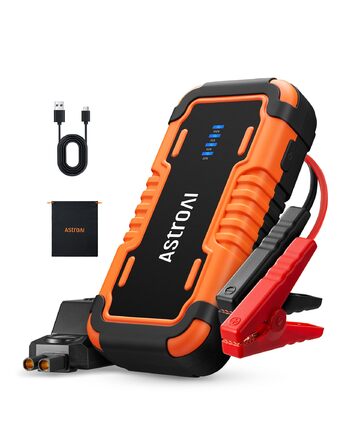 Powerbank AstroAI P10 для авто: пусковий пристрій, 10L бензин/8L дизель, 12V, LED, Orange