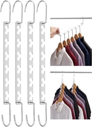 Набір з 4 металевих вішалок HOUSE DAY: економія місця, неслизьке покриття, для шафи, організація простору, ідеально як подарунок