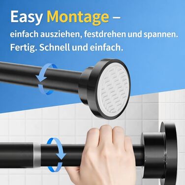 Розсувна штанга для карнизів Onpira® без свердління – телескопічна штанга 125-240 см, нержавіюча сталь, 3 кольори (білий, чорний)
