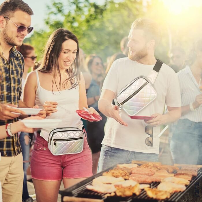 Жіноча бананка Jueachy: водонепроникна сумка через плече з ромбовим візерунком, 4 відділення на блискавці, для активного відпочинку та фестивалів