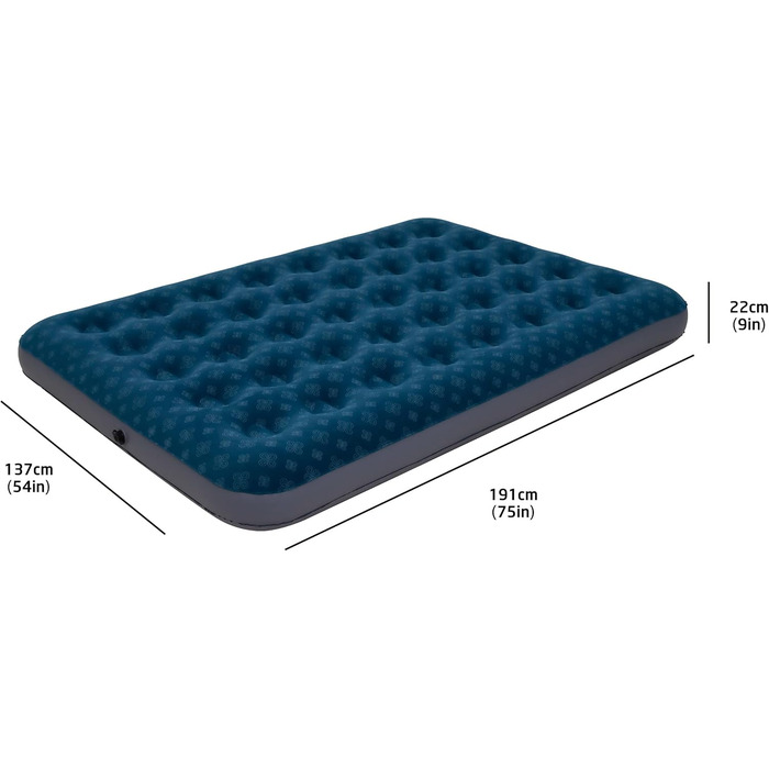 Надувний матрац для кемпінгу та дому AVENLI на 2 особи, 191x137x22 см, надувний, для відпочинку та гостей