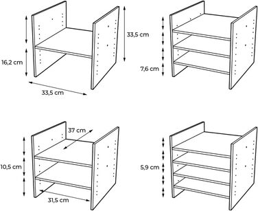 Kallax insert with 3 shelves (removable) / Shelf insert, middle shelf, shelf divider, extra shelf / up to 4 shelves possible / retrofittable