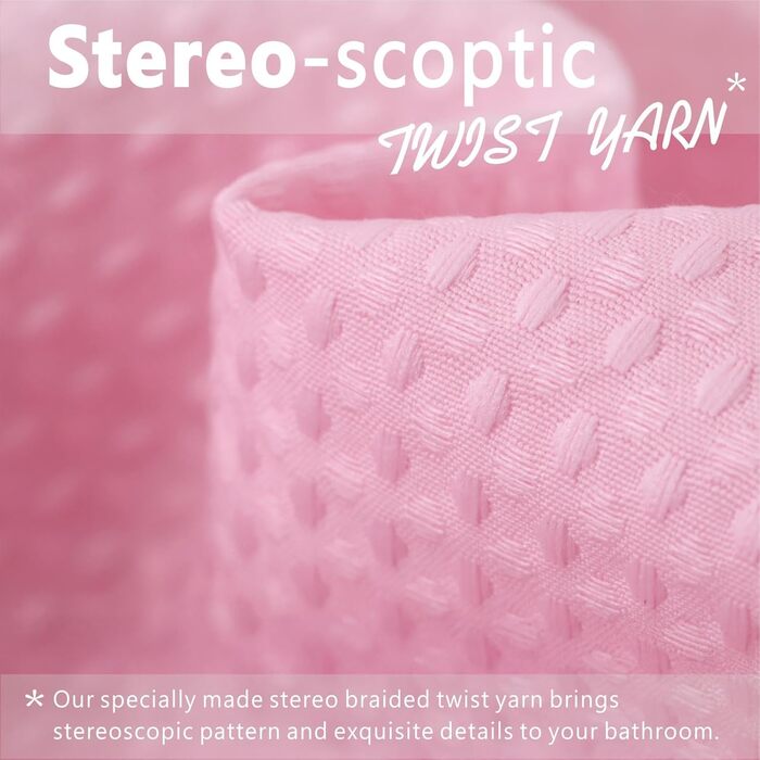 Штора для душу з малюнком вафель, водонепроникна, 183x183 см, рожева - міцний поліестер