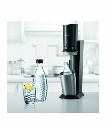Сифон для води SodaStream Crystal 2.0, скляний графин + балон CO2, чорний