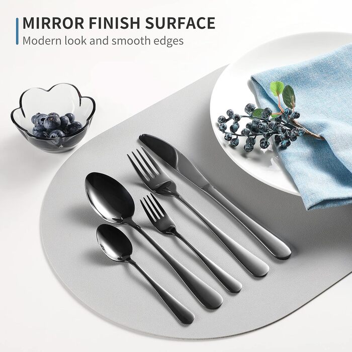 Набір столових приборів Velaze 24 шт. з нержавіючої сталі 18/10, набір столових приборів на 6 осіб (ложки, виделки, ножі, чайні ложки), полірований, з подарунковою коробкою, придатний для миття в посудомийній машині