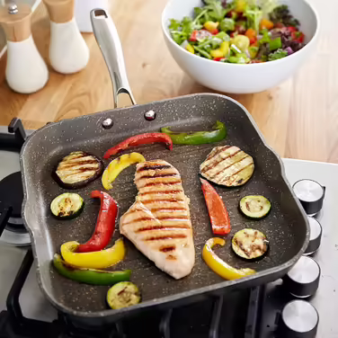 Stellar Rocktanium SP56 - Grill Pan with robust QuanTanium non-stick coating - dishwasher & oven-safe - induction-compatible - 10-year non-stick warranty - 26 cm