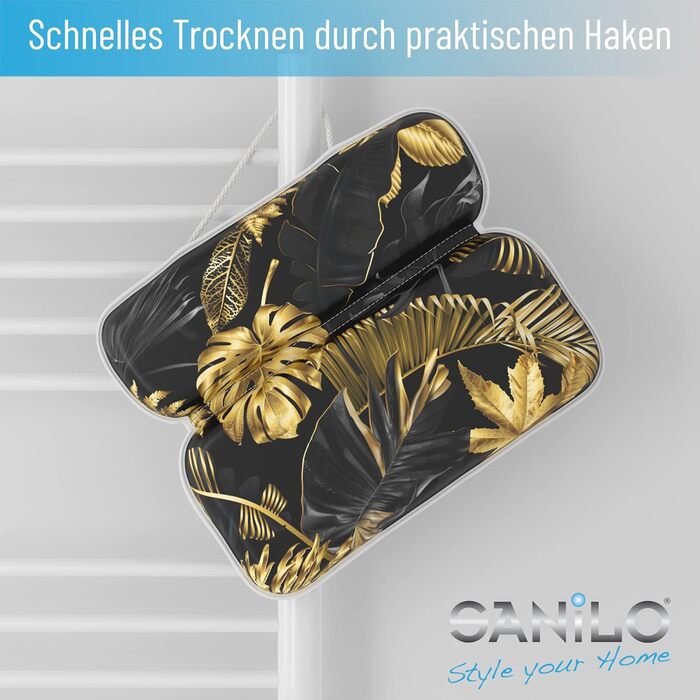 Подушка для ванни Sanilo Golden Leaves, м'яка подушка для шиї з присосками, декоративна, знімний чохол, що миється