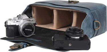 Чохол для камери MegaGear Torres з натуральної шкіри, оливковий (синій)
