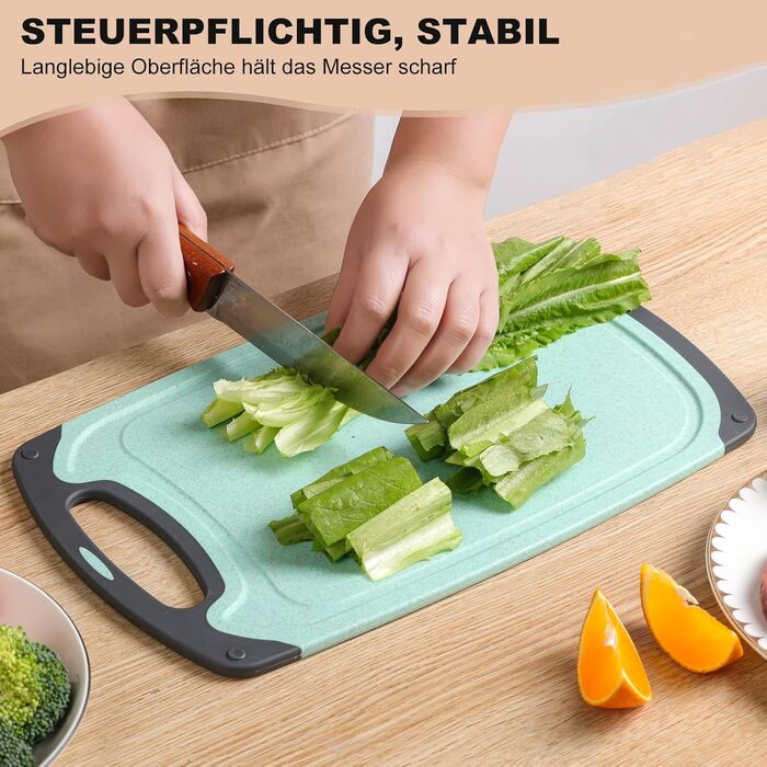 Набір дерев'яних обробних дощок з пшеничного соломи (3 шт.) - безпечні, легкі, з антиковзким покриттям, для кухні