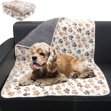 Водонепроникні собачі ковдри HYLYUN (2 шт.) - миючі, для ліжка, дивана, софи. Флісова ковдра з м'якого плюшу, двостороння, для собак, котів, цуценят (L 76x104 см)