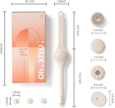 Електрична щітка для спини Gentle Exfoliating, з довгим ручним, для глибокого очищення, для жінок, чоловіків, літніх людей, рожевого кольору