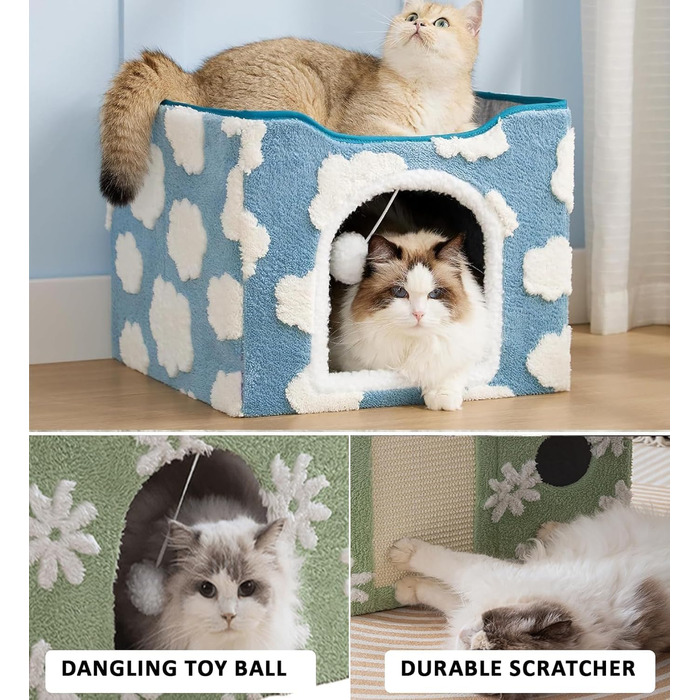 Кішка Будиночок-Печера ERNAN з подряпувачем та іграшкою, червоний, S