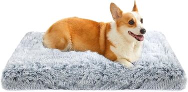 Крісло-ліжко для собак MDDK, 75x50x8 см, сіре. М'яке, з довгим плюшем, для комфортного сну вашого улюбленця