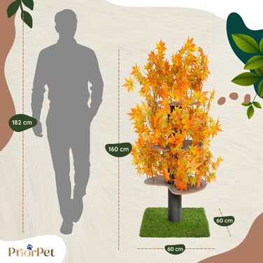 Дерево для котів Kratzbaum Natur - багатоярусне, з висувними елементами, 160 см, безпечні матеріали, патентована міцність