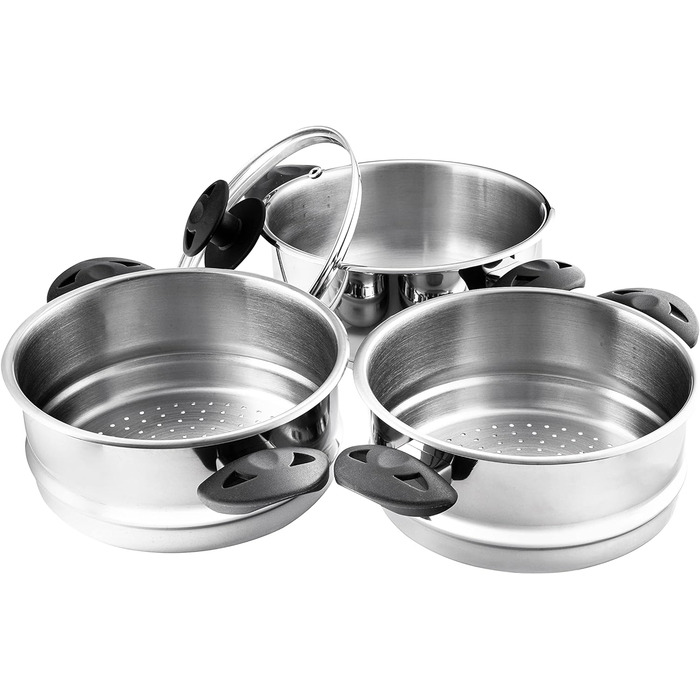 Набір пароварки Pendeford з нержавіючої сталі, 3 яруси, 20 см