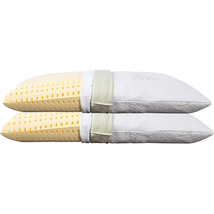 Набір з 2 подушок EVERGREENWEB 40x80 см, 18 см, ортопедичні, Memory Foam, знімний чохол Aloe Vera і бавовна, для болю в шиї, медичний виріб