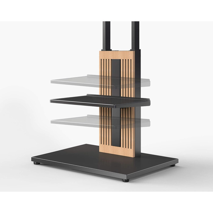 Підставка для телевізора FITUEYES Zen Series Black - дерев'яна, поворотна, регульована по висоті (32-65 дюймів)