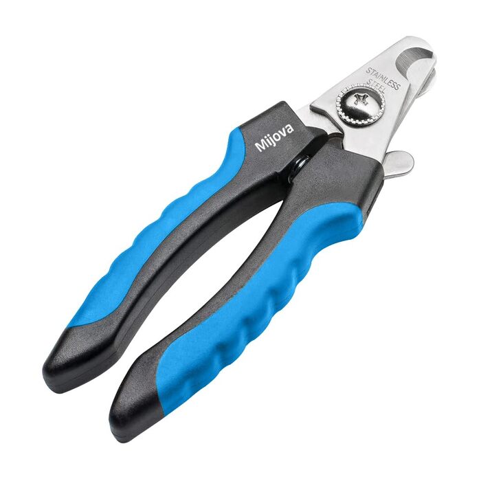 Професійний нігтеріз для собак та котів з захистом від надмірної обрізки, блакитний