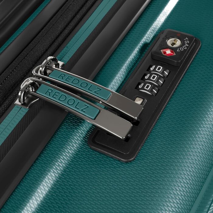 REDOLZ Trolley великий, жорсткий, 52x34x77 см, розширюється до 140 л, 4.4 кг, Pearl-green Metallic, ручна поклажа