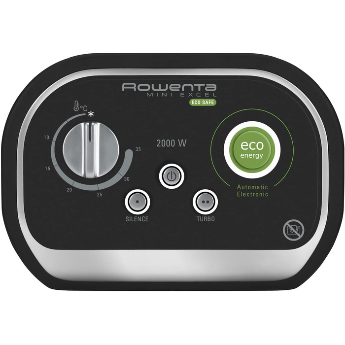 Обігрівач Rowenta Instant Comfort Compact 2000: компактний, з термостатом, 2 режими, чорний (SO2350F0), клас енергоефективності A+++